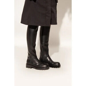 Bottega Veneta Strut Leather Knee High Boots in Black 39.5 With Box Womens